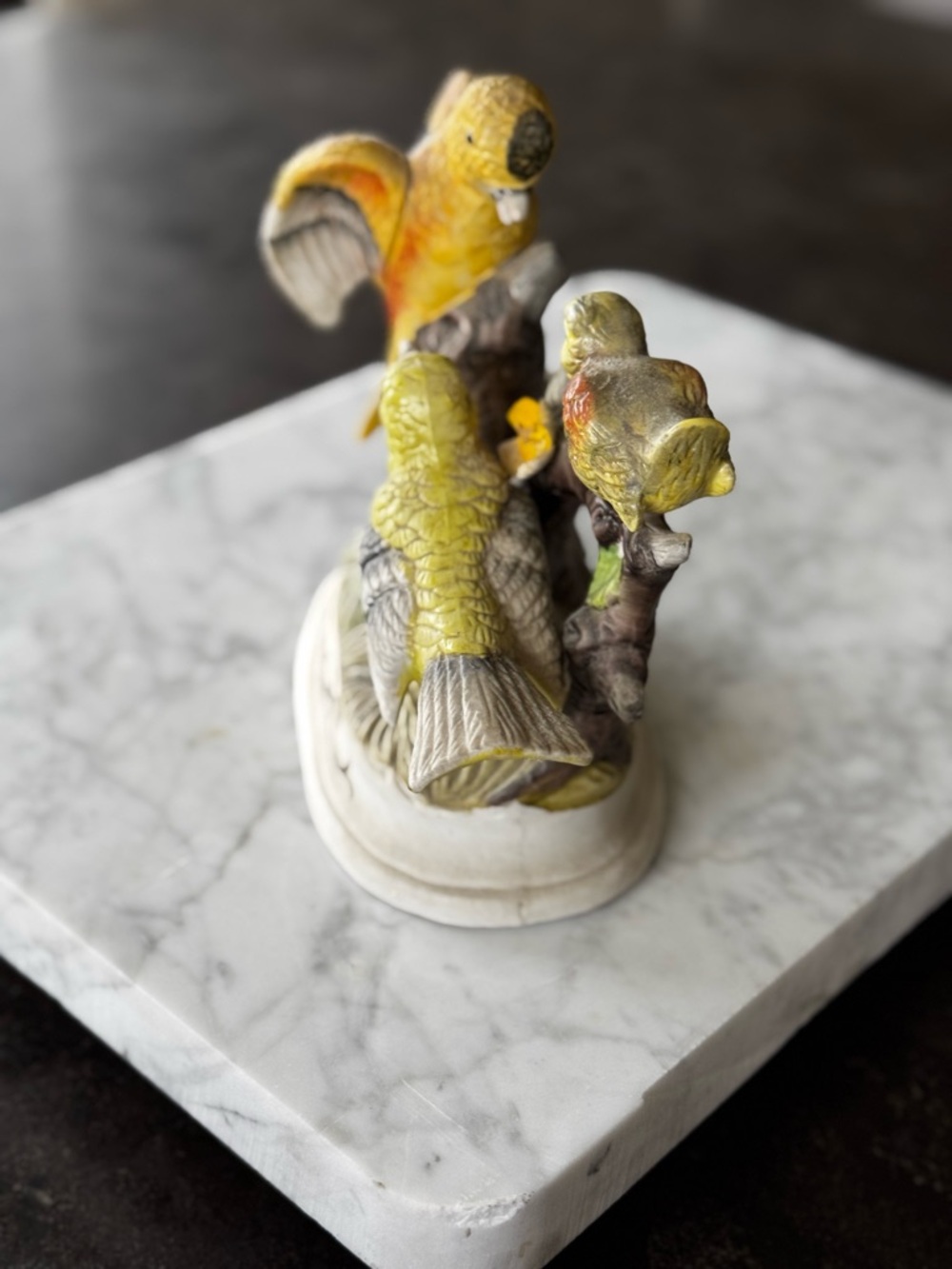 ⭐️Hand-Painted Yellow Ceramic Bird Figurine Trio - Picture 2 of 5